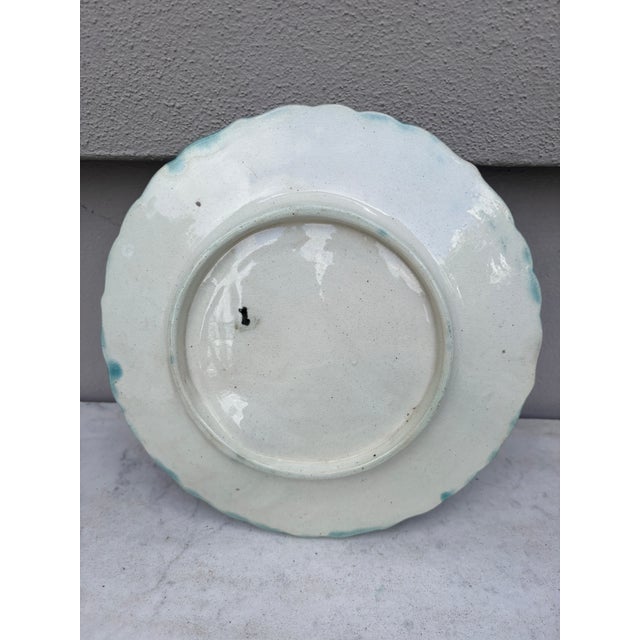 French Majolica Asparagus Plate Salins, Circa 1890 For Sale - Image 4 of 7