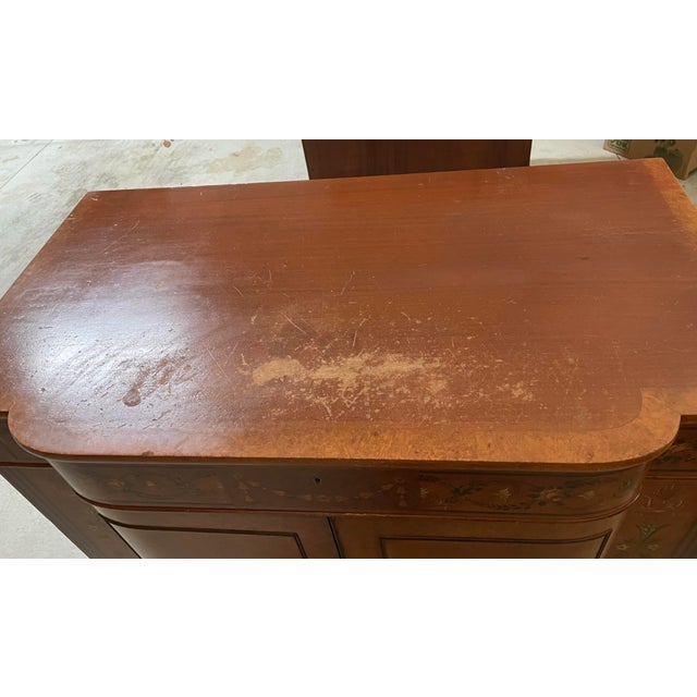 English 1920’s English Hand Painted Buffet Dresser Commode Cabinet For Sale - Image 3 of 6