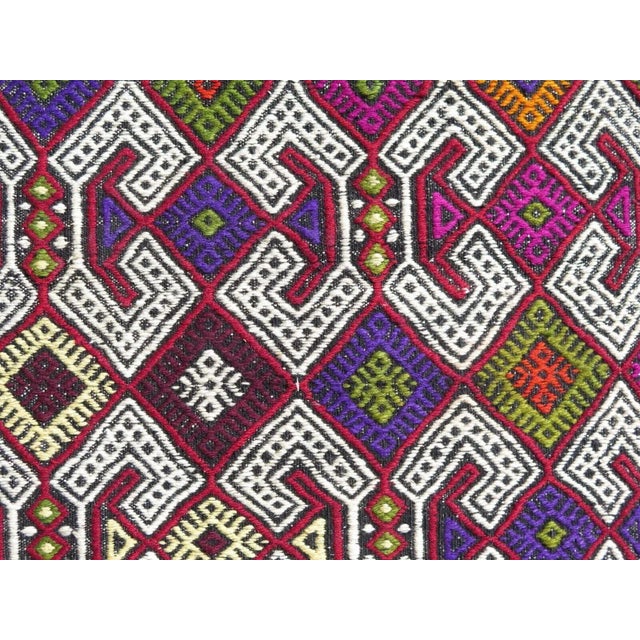 Traditional 1960s Embroidered Kilim Runner Rug -28"x104" For Sale - Image 3 of 11
