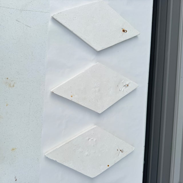 Mid 20th Century Cherry Blossom Chalkware Wall Plaques- Set of 3 For Sale - Image 4 of 12