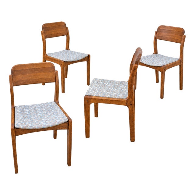 Oak and Teak Chairs by Henning Kjærnulf for Velje Stole, 1960s, Set of 4 For Sale