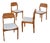 Oak and Teak Chairs by Henning Kjærnulf for Velje Stole, 1960s, Set of 4 For Sale