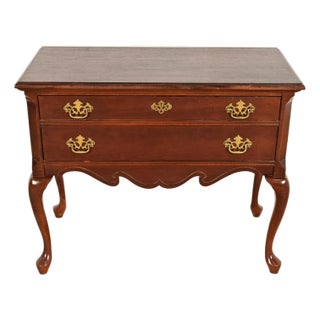 Queen Anne Carved Mahogany Lowboy Dresser or Console Table For Sale