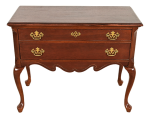 Queen Anne Carved Mahogany Lowboy Dresser or Console Table