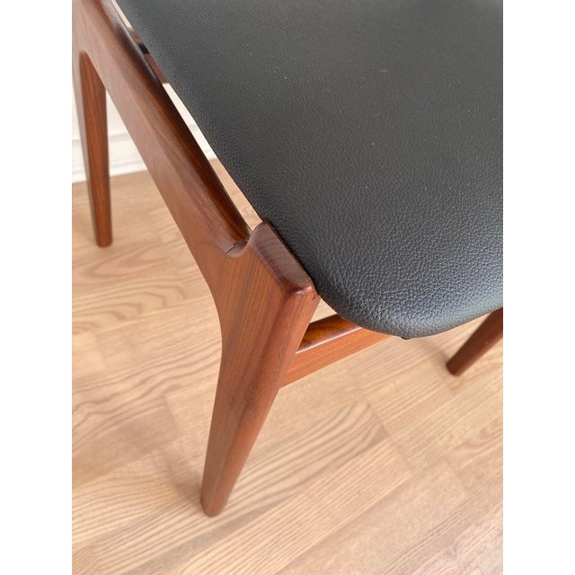 Black Danish Teak and Faux Leather Dining Chairs by Erik Buch for Oddense Maskinsnedkeri / O.D. Møbler, Denmark, 1960s, Set of 2 For Sale - Image 8 of 18