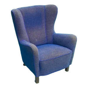 Fritz Hansen Model 1669 Lounge Chair in Wool, Denmark 1940's
