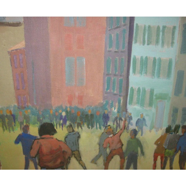 Textile Labor Strike Painting by Volney Crosswell For Sale - Image 7 of 11