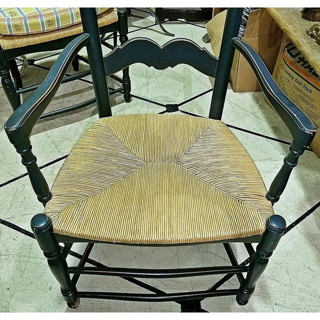 French County Shabby Painted Dining Chairs, Set of 2 For Sale - Image 4 of 7