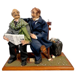 Magda Watts, Hungarian Israeli Tourists Diorama Folk Art Doll Judaica Sculpture Magda Watts For Sale