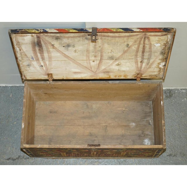 Romanian Blanket Chest with Church Painting, 1880s For Sale - Image 14 of 18