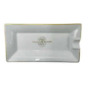Vintage Hotel Plaza Athénée Paris Ashtray Catchall Dish White Porcelain