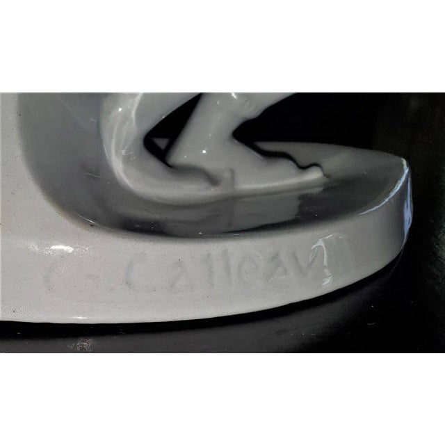 Belgian Art Deco Charles Catteau Bfk Ice Skater Sculpture For Sale - Image 10 of 13