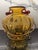 Glass Vintage Amber Hand Blown Glass Vase With Stand For Sale - Image 7 of 8