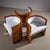 Art Deco Armchairs with Pouf, probably Italy For Sale - Image 4 of 15