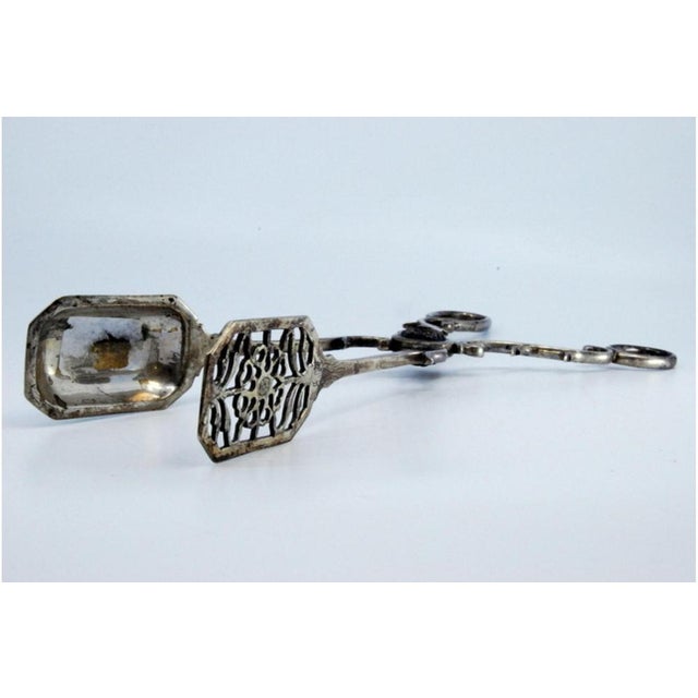 Silver Salad Tongs with Palm Appliqués For Sale - Image 6 of 9