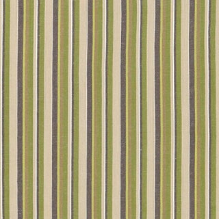Sample - Schumacher Kiawah Stripe Fabric in Vert For Sale