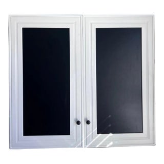 Craft Cabinet W/Chalkboard Panels - Wall Mounted For Sale