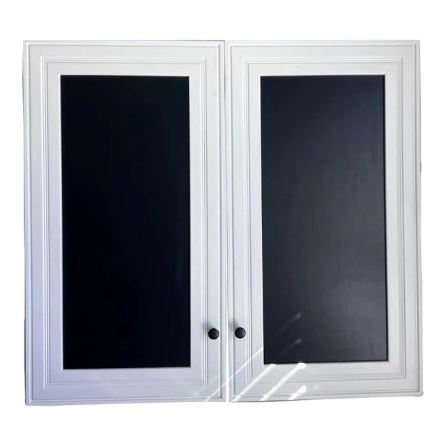 Craft Cabinet W/Chalkboard Panels - Wall Mounted For Sale