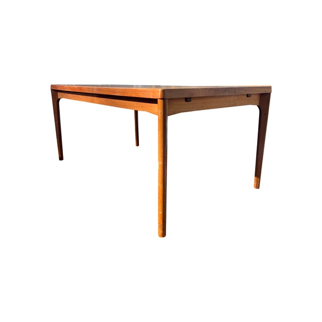 Vintage Danish Modern Teak Dining Table Extendable Retractable For Sale In New York - Image 6 of 11