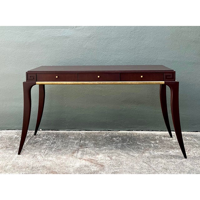Contemporary Vintage Baker Saber Leg Writing Desk For Sale - Image 3 of 10