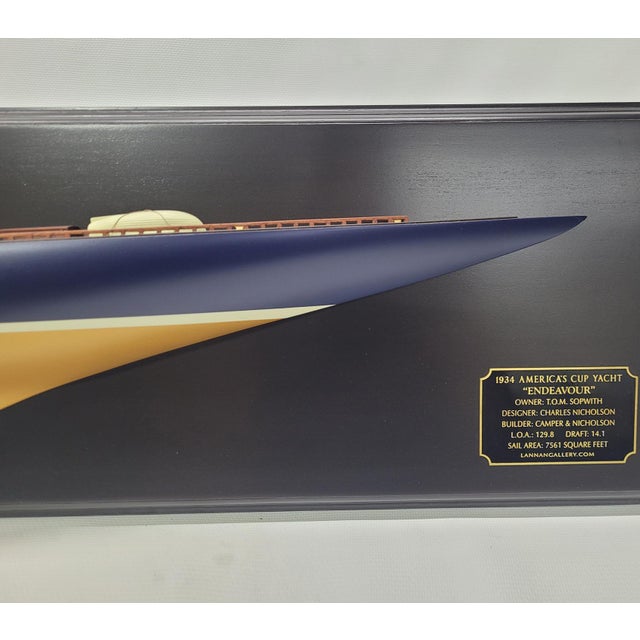 Black Half Model of the J Class Yacht Endeavor - Gold For Sale - Image 8 of 12