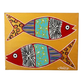 Contemporary Tropical Funk Original Fluid Acrylic & Metallic Painting by J. Shevlin Jr. For Sale