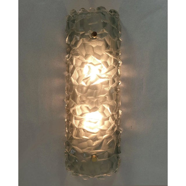 Mazzega Murano Blue-Green Murano Glass Mid Century Sconces, a Pair 1980s For Sale - Image 4 of 12