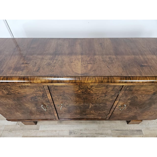 Art Deco Three-Door Walnut Burl Sideboard, 1940 For Sale - Image 6 of 18