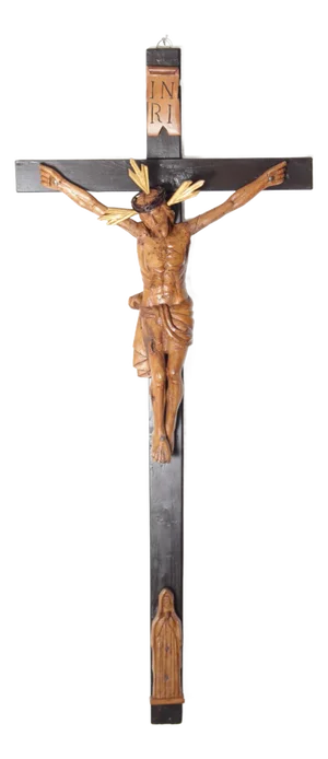 Late 19th Century Linden Wood Carved Crucifix, Bohemia, 1800s
