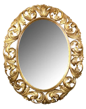 Well-Carved Italian Baroque Style Oval Giltwood Mirror