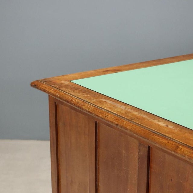 Antique Italian Walnut Desk with Green Inlay, 1900s For Sale - Image 5 of 11