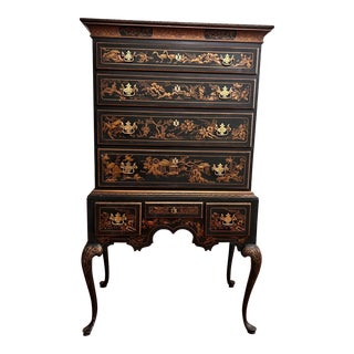 1970s Vintage Chinoiserie Drexel Heritage Highboy For Sale