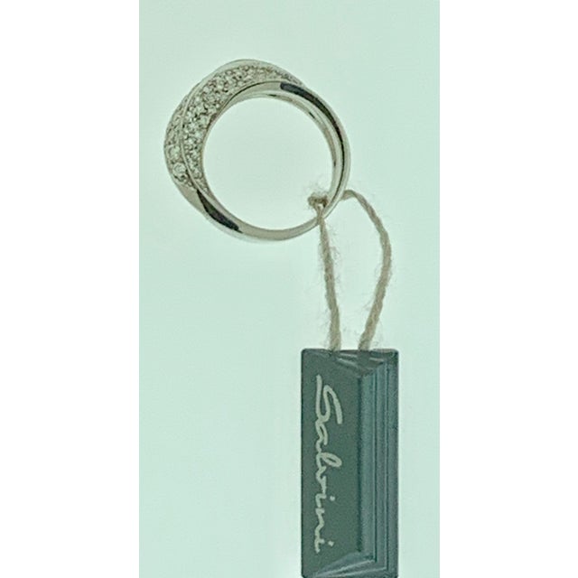 Metal 0.75 Carat Diamond Engagement Band 18 Karat Gold Ring by Designer Salvini For Sale - Image 7 of 18