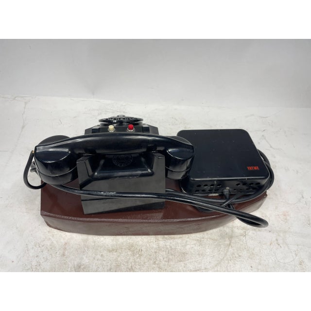 Vintage Bakelite Rotary Telephone with Wooden Base, 1930s For Sale - Image 6 of 13