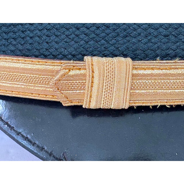 Vintage WWII–Korean War Era u.s. Army Officer Visor Cap by Bancroft (Imported Fur Felt) For Sale In Orlando - Image 6 of 12