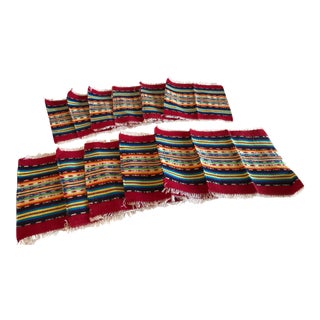 Vintage Woven Southwestern Coasters - Set of 12 For Sale