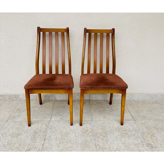 This elegant pair of chairs, with their timeless design, combines comfort and sturdiness. Made of solid wood with a honey...