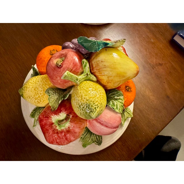 Vintage Arco Italian Majolica Style Fruit Compote Candy Dish With Lid – Ceramic Pedestal Bowl – Hollywood Regency Deco For Sale - Image 9 of 12