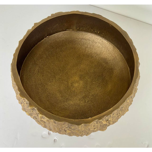 Brutalist Jonathan Richard Brutalist Style Antiqued Brass Bowl For Sale - Image 3 of 3
