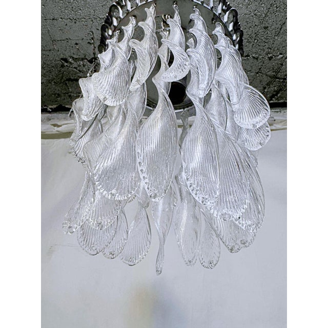 Vintage Murano Glass Leaf Chandelier For Sale In New York - Image 6 of 6