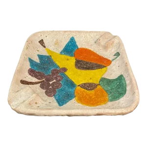 1960s Italian Midcentury Modern Abstract Lava Glaze Ashtray by Raymor