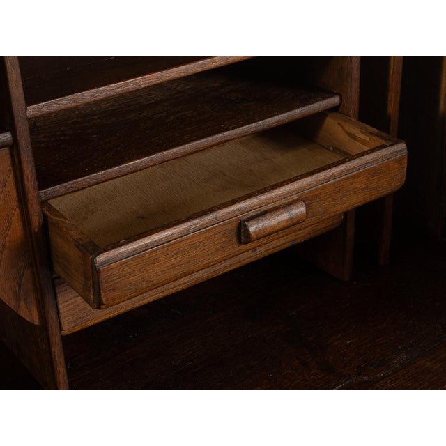 Brown Oak Secretaire, 1890s For Sale - Image 10 of 11