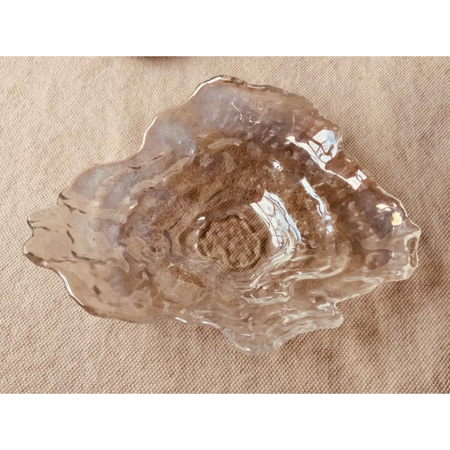 Metal Mid 20th Century Crystal Oyster Shell Caviar Dish With Full Mother-of-Pearl & Engraved Silver Spoon For Sale - Image 7 of 15