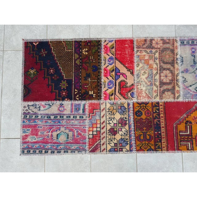 Mid 20th Century Bohemian Wool Oushak Runnner Carpet For Sale - Image 10 of 10