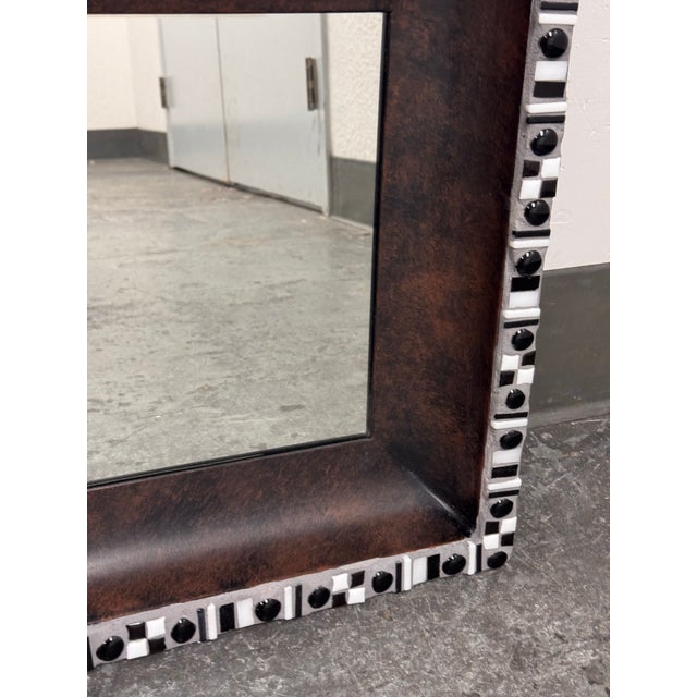 Black Mychelle Fitzgerald Black + White Mosaic Design Wall Mirror For Sale - Image 8 of 12