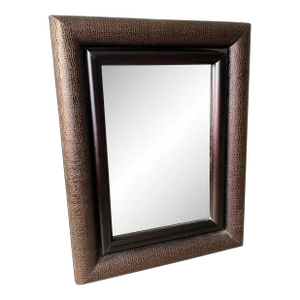 Large Vintage Python Skin Mirror in the Style of Karl Springer