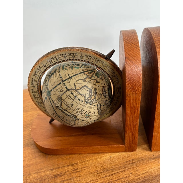 Vintage Wooden Globe Bookends - A Pair For Sale - Image 6 of 9
