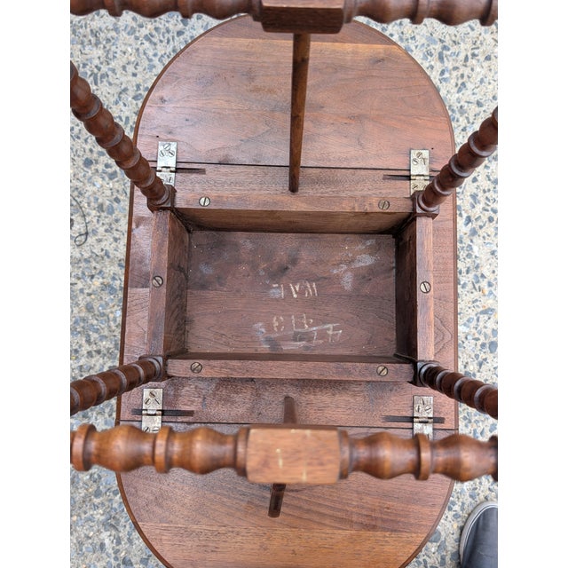 Vintage Americana Style Drop Leaf Side Table Rustic Country Colonial For Sale - Image 11 of 11