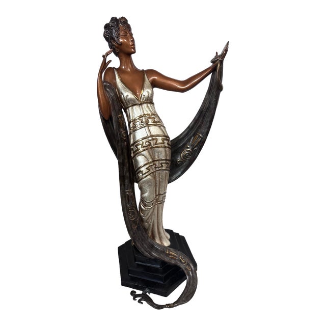 1980s Bronze Sculpture "La Coquette" by Erte For Sale