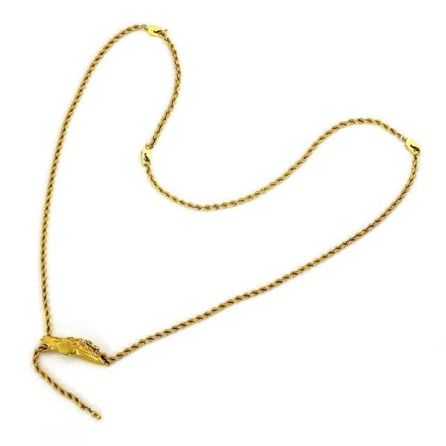 Contemporary Carrera y Carrera Diamond 18k Yellow Gold Horse Pendant Rope Necklace For Sale - Image 3 of 5